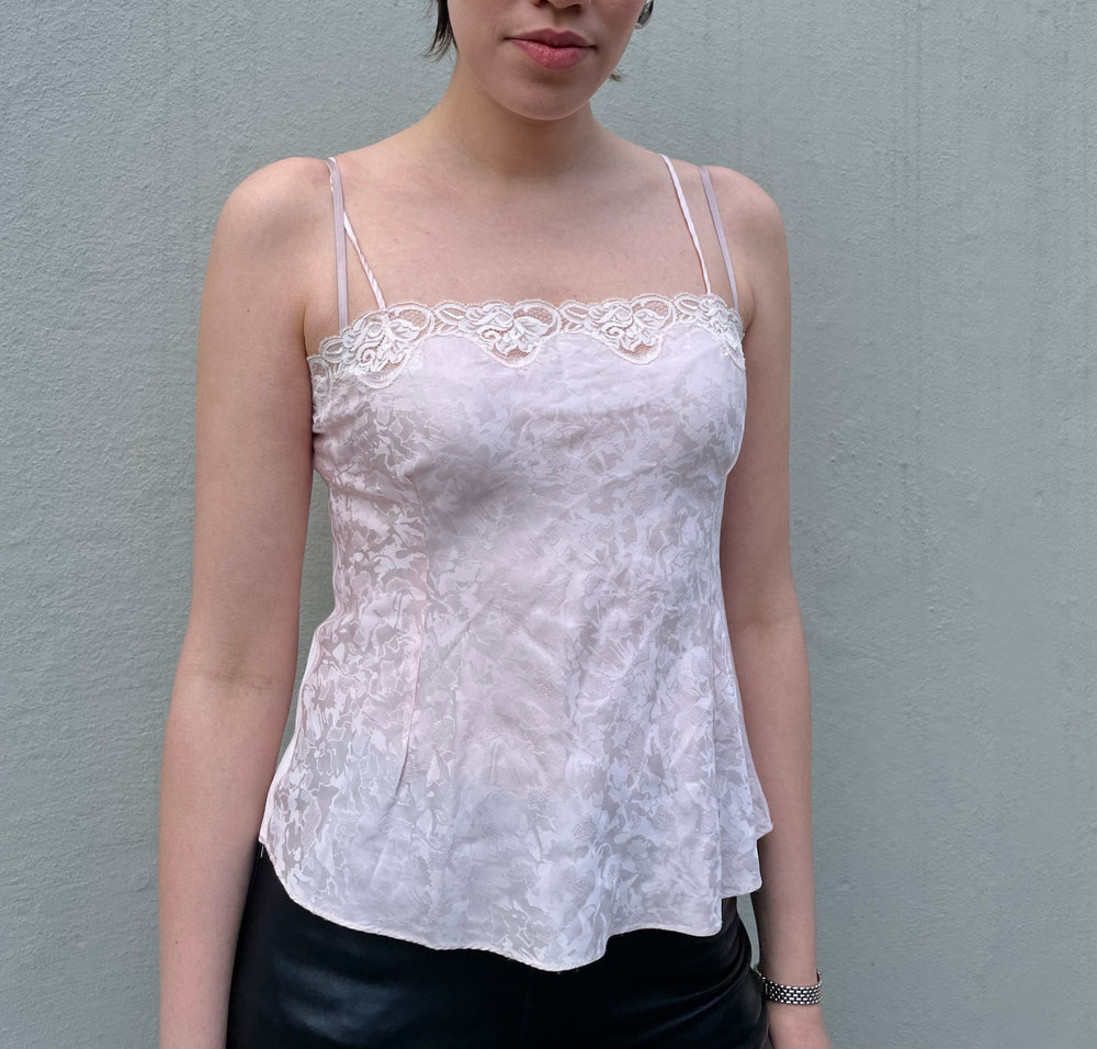 VINTAGE FAIRY SILK TOP WITH LACE APPLICATION ( S)