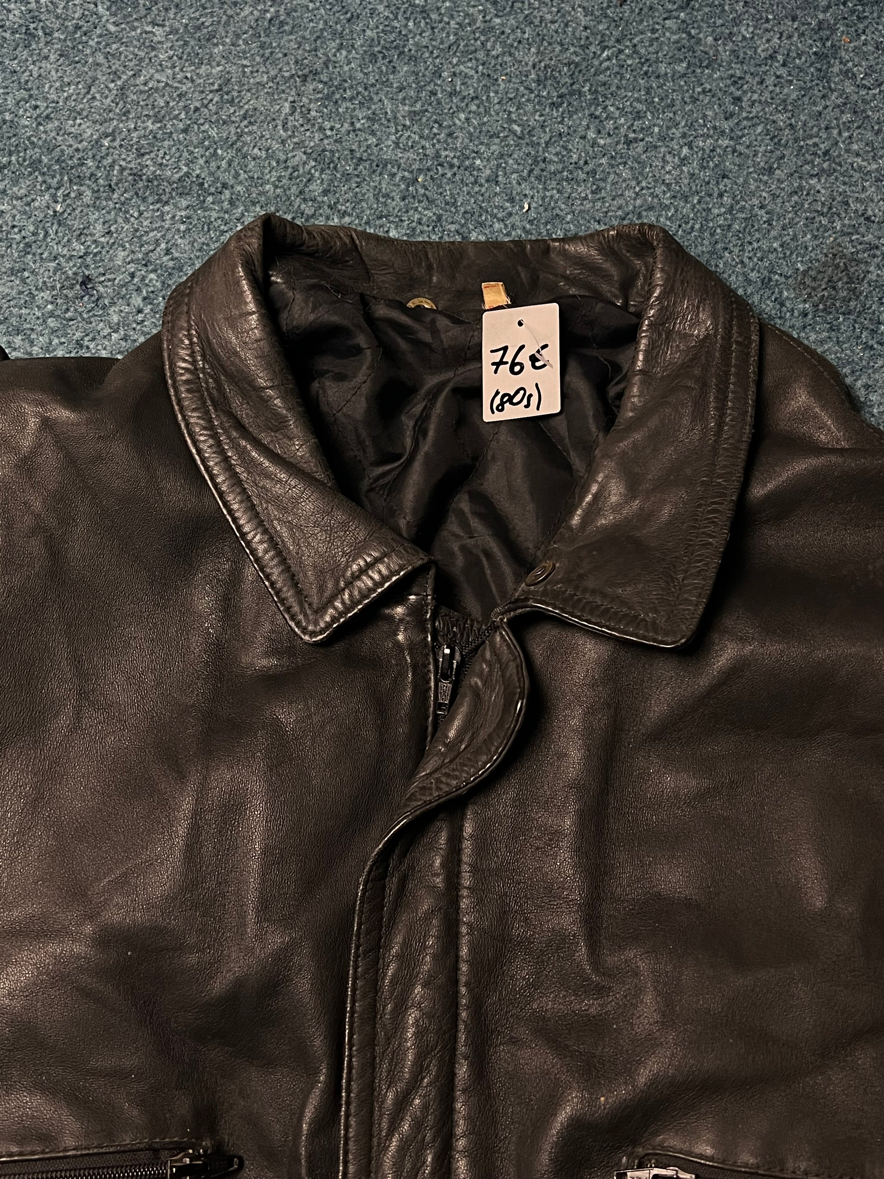 Vintage 80s 90s Heavy Leather Jacket (XL)