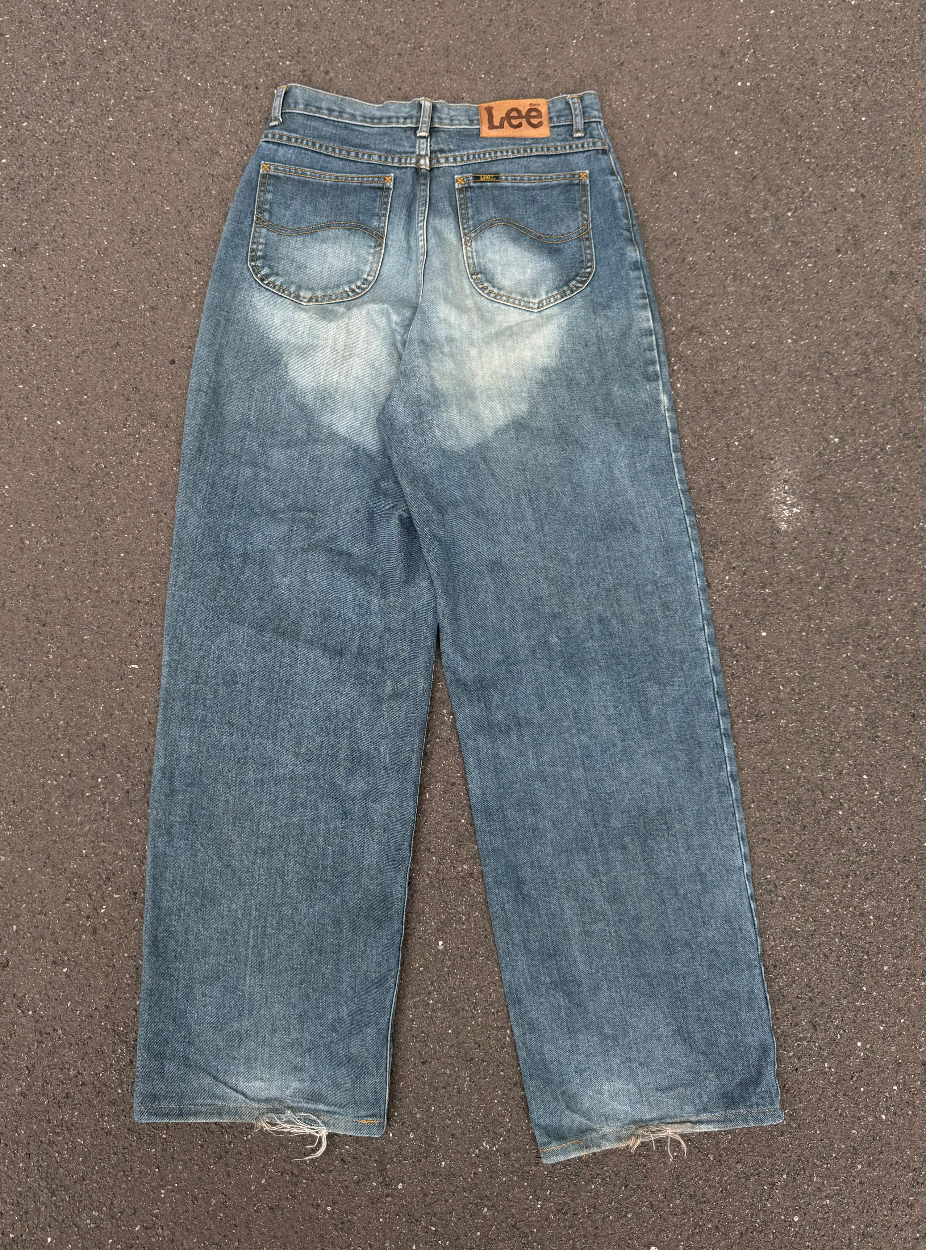 Vintage 90s Lee Wide Leg Baggy Denim Jeans Hos Highwaisted (30)
