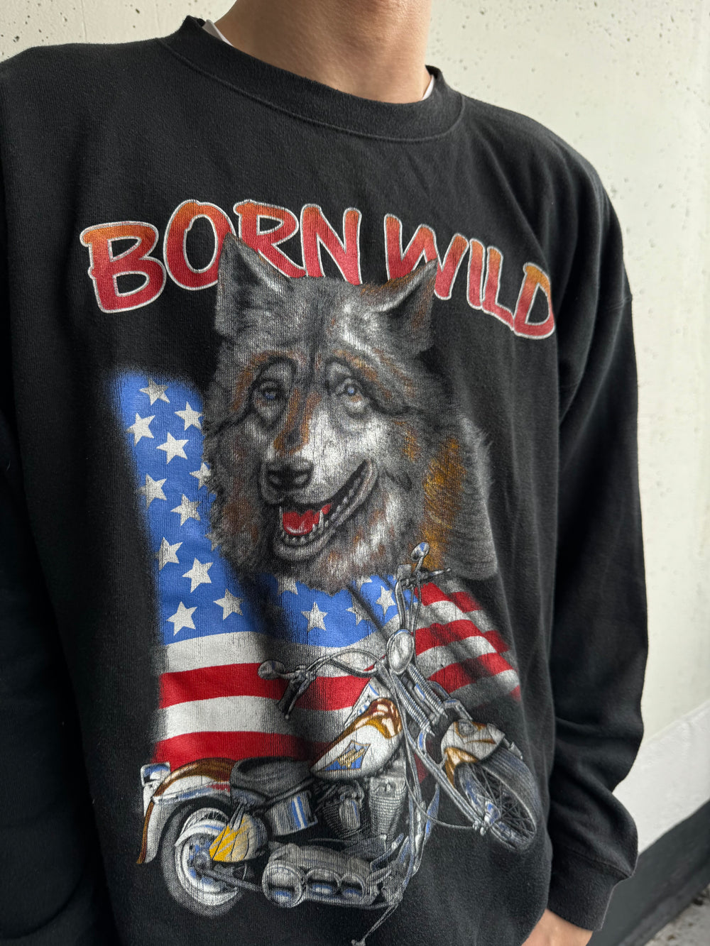 Vintage 90s Born Wild Sweater Faded (M)