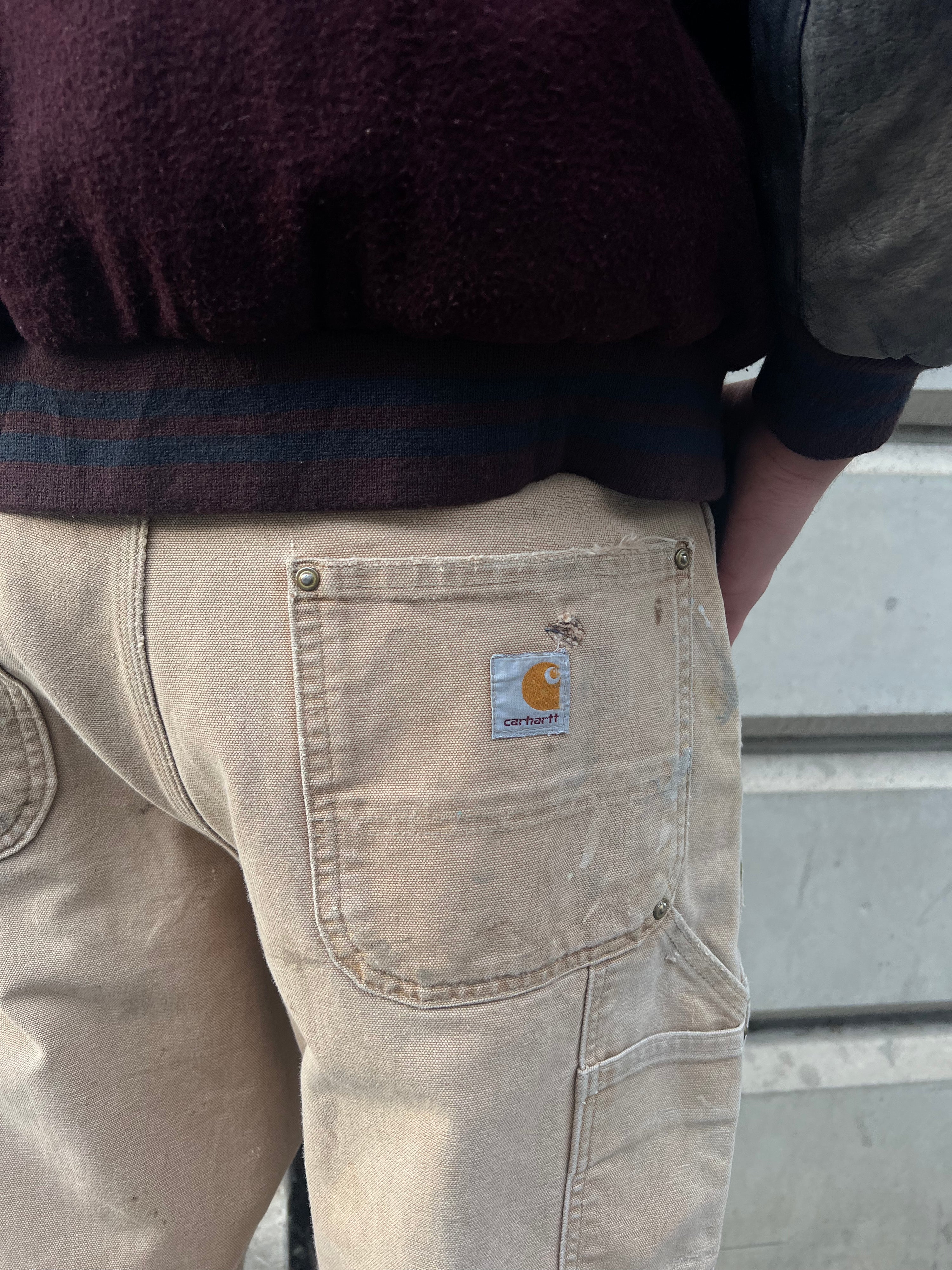 Vintage 90s Carhartt Double Knee Natural Faded (36/30)
