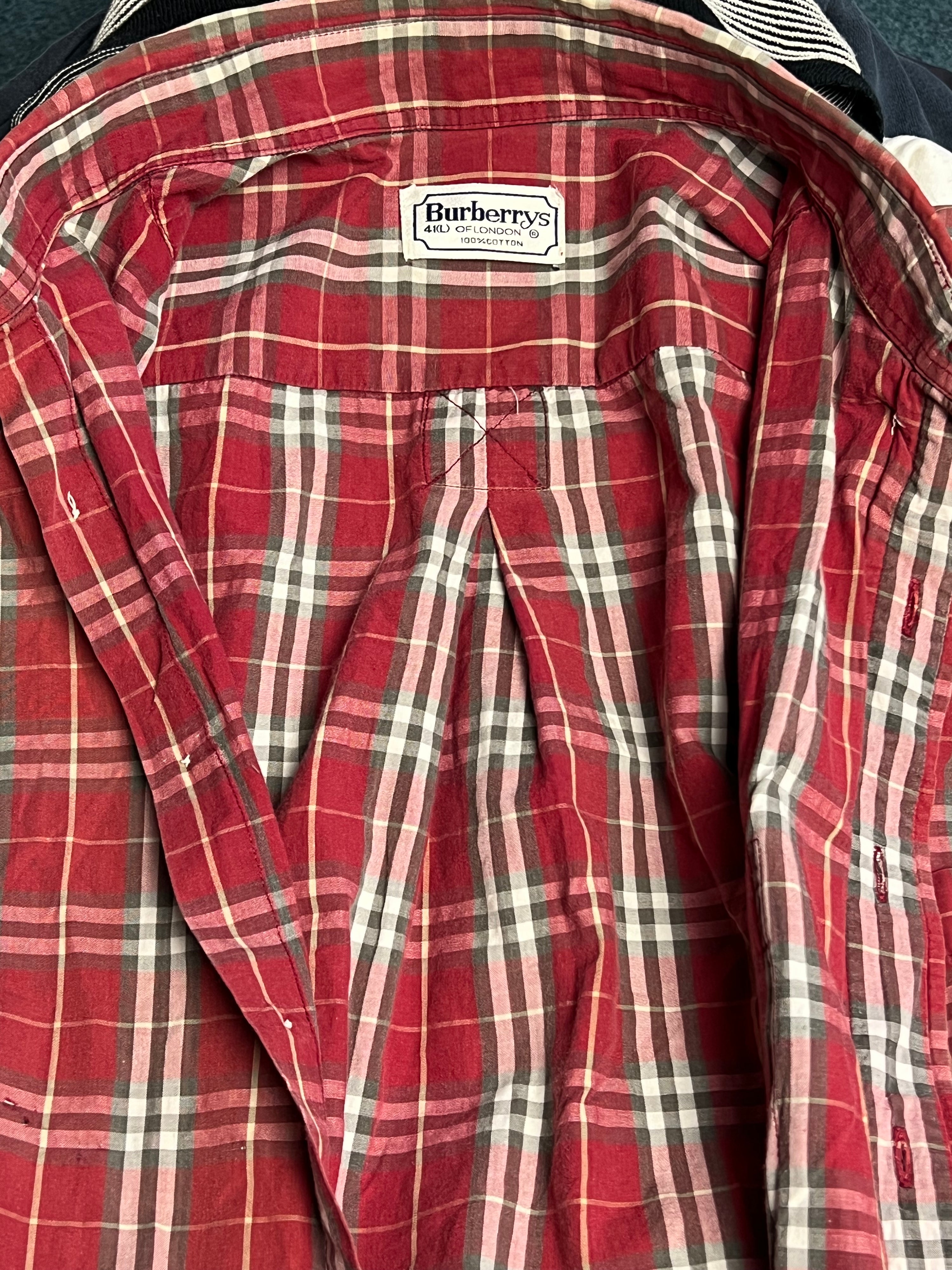 Vintage 90s Burberry Nova Check Short Sleeve Shirt Hemd (L)
