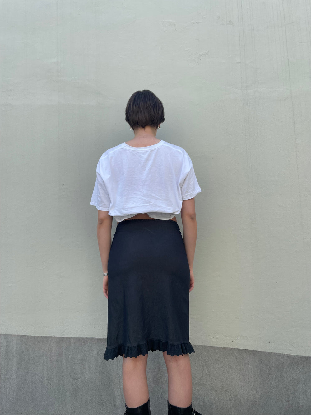 ANTHRAZIT COTTON SKIRT WITH LACE RUFFLES BY KOOKAÏ (S)