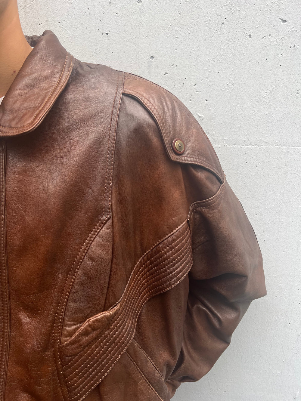 Vintage 80s/90s Leather Jacket (XL)