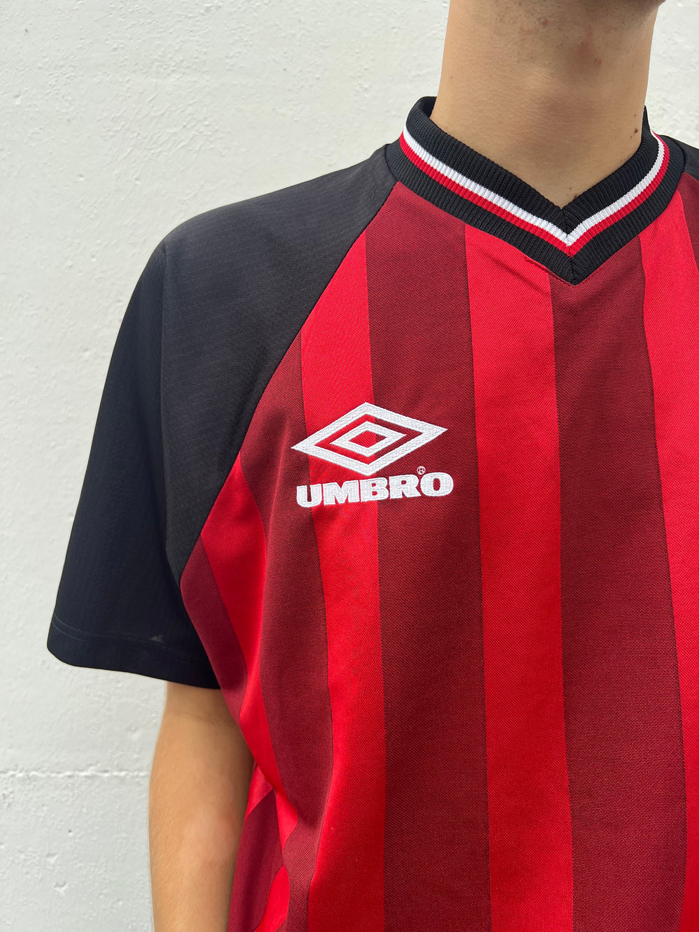 Vintage retro 90s Umbro Logo Blank Football Soccer Fußball Jersey Trikot (L)