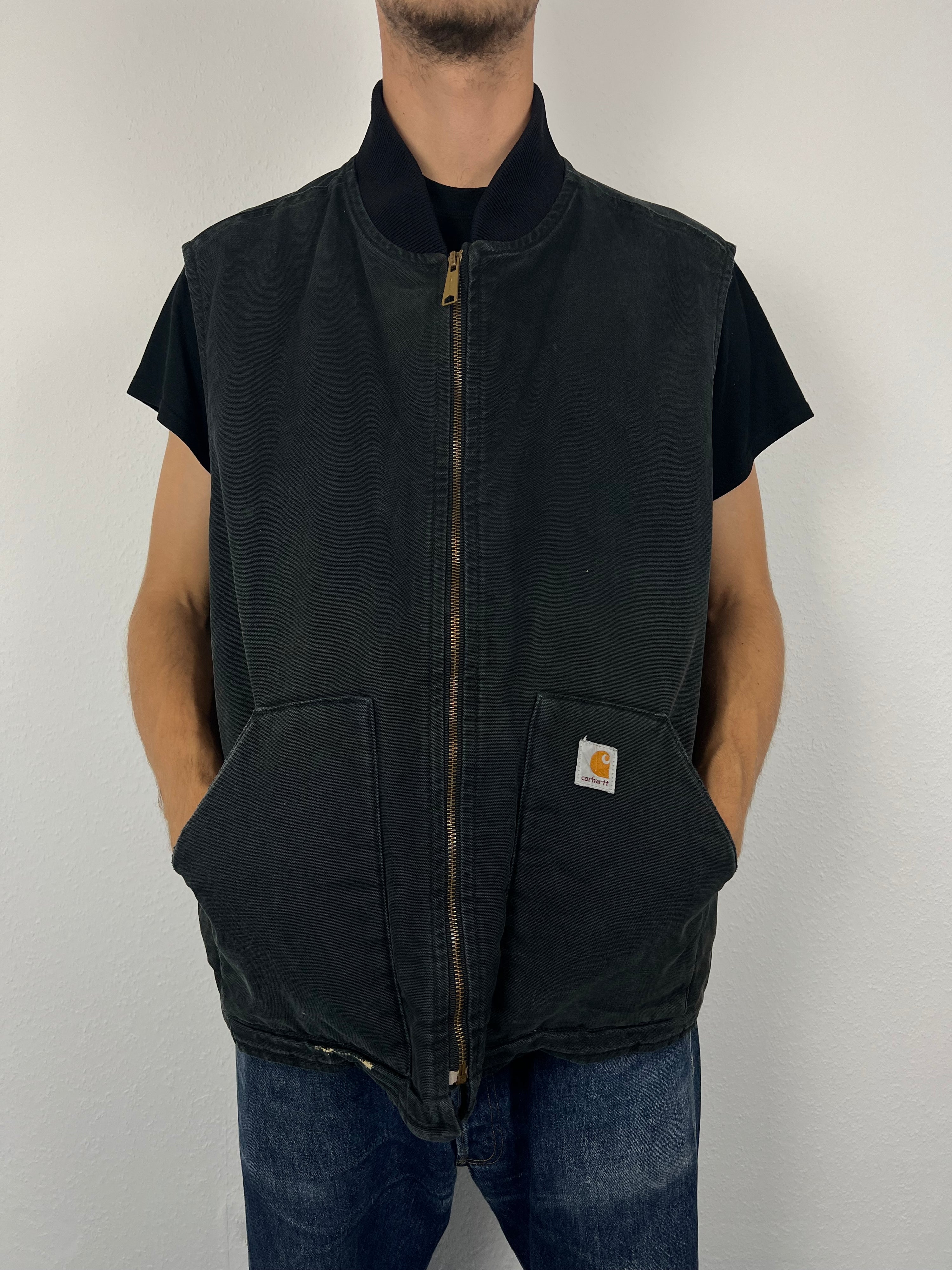 90s Vintage Carhartt Natural Aged Vest (XXL)