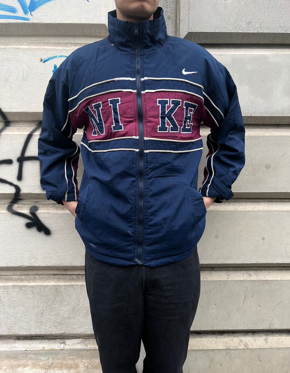 Vintage 90s Nike Premier Heavy Logo Jacket (L)