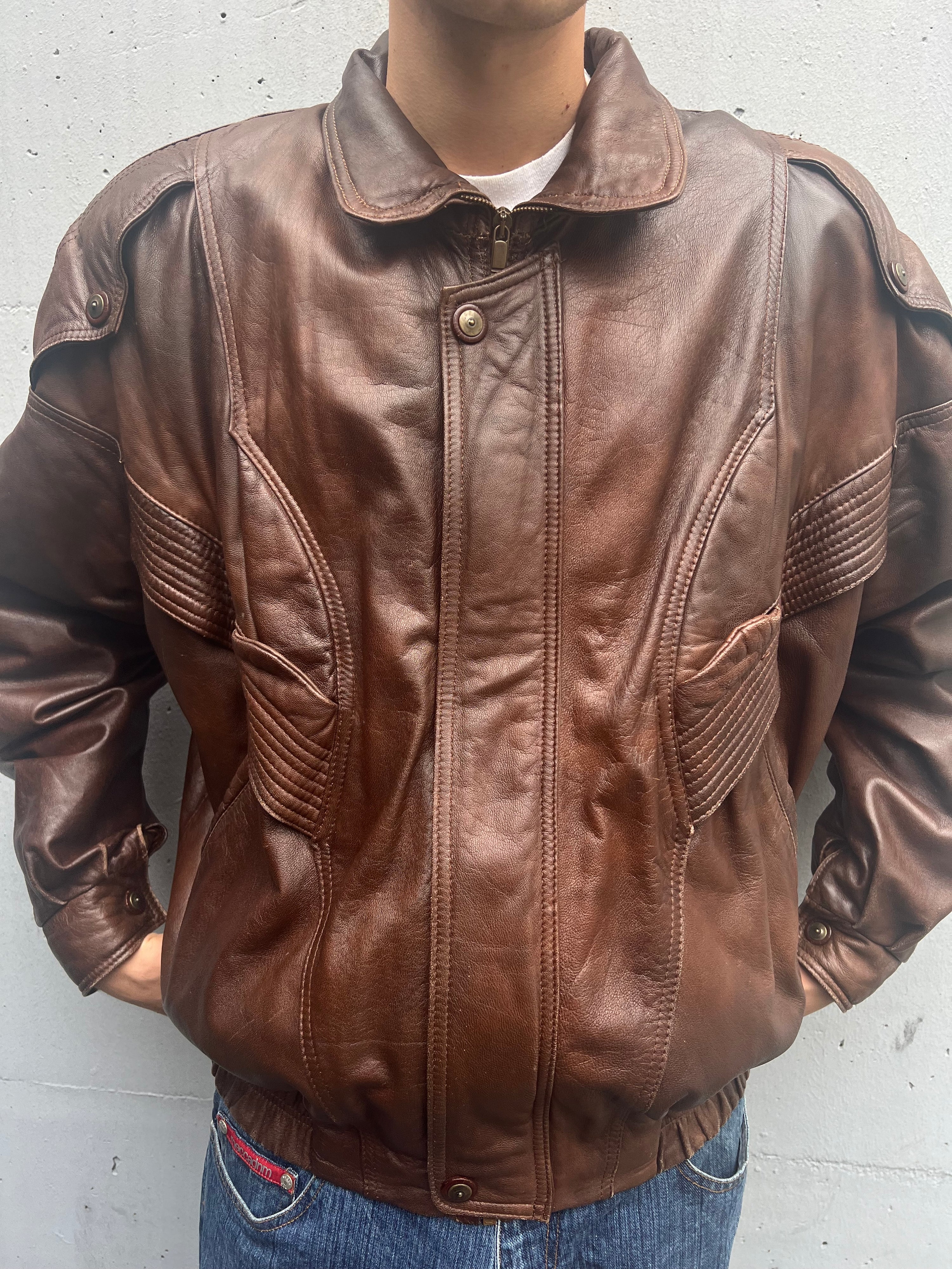 Vintage 80s/90s Leather Jacket (XL)