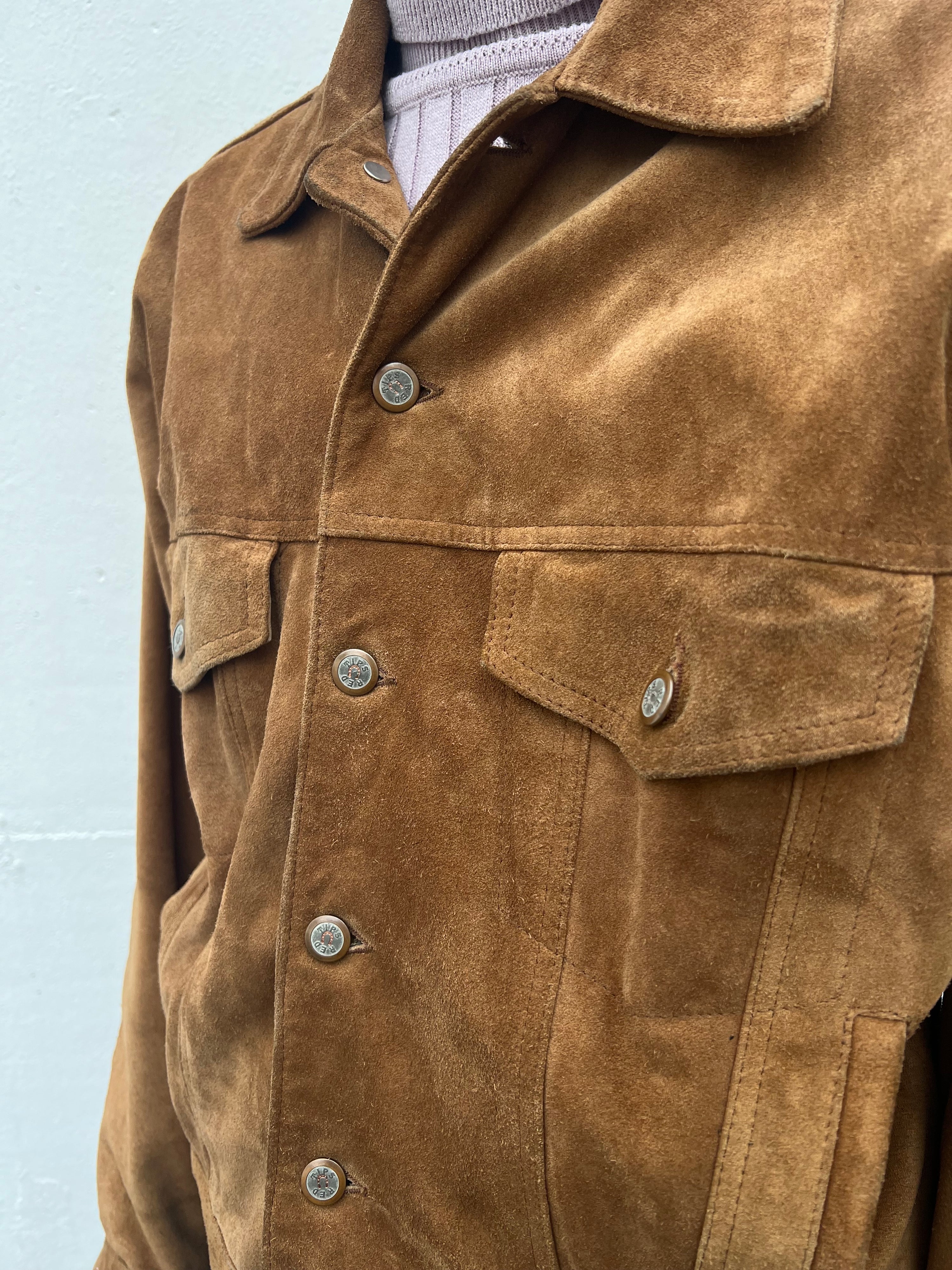 Vintage 70s 80s Suede Leather Western Jacket (M)