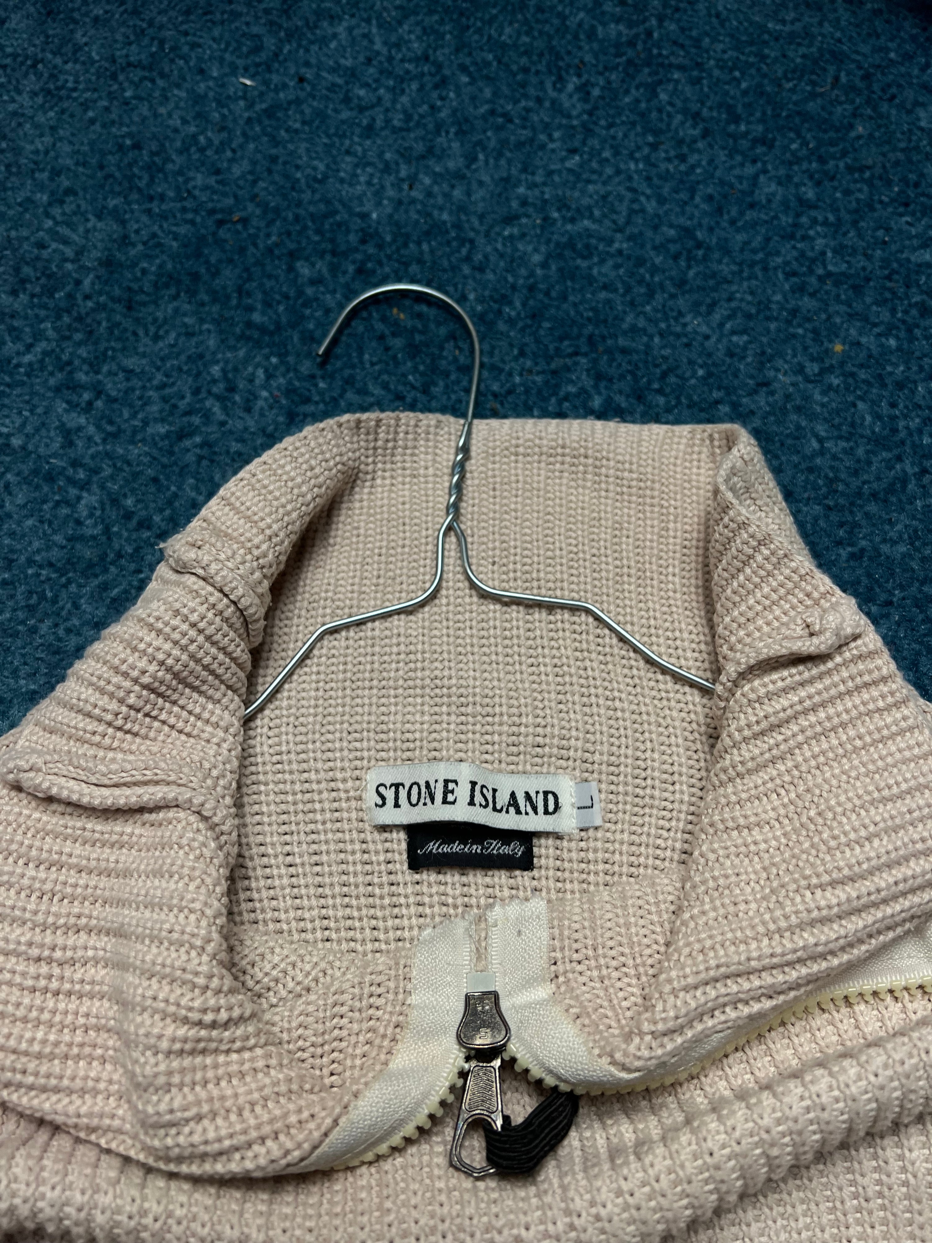 Vintage 90s Stone Island Zip Knit Sweater (L)
