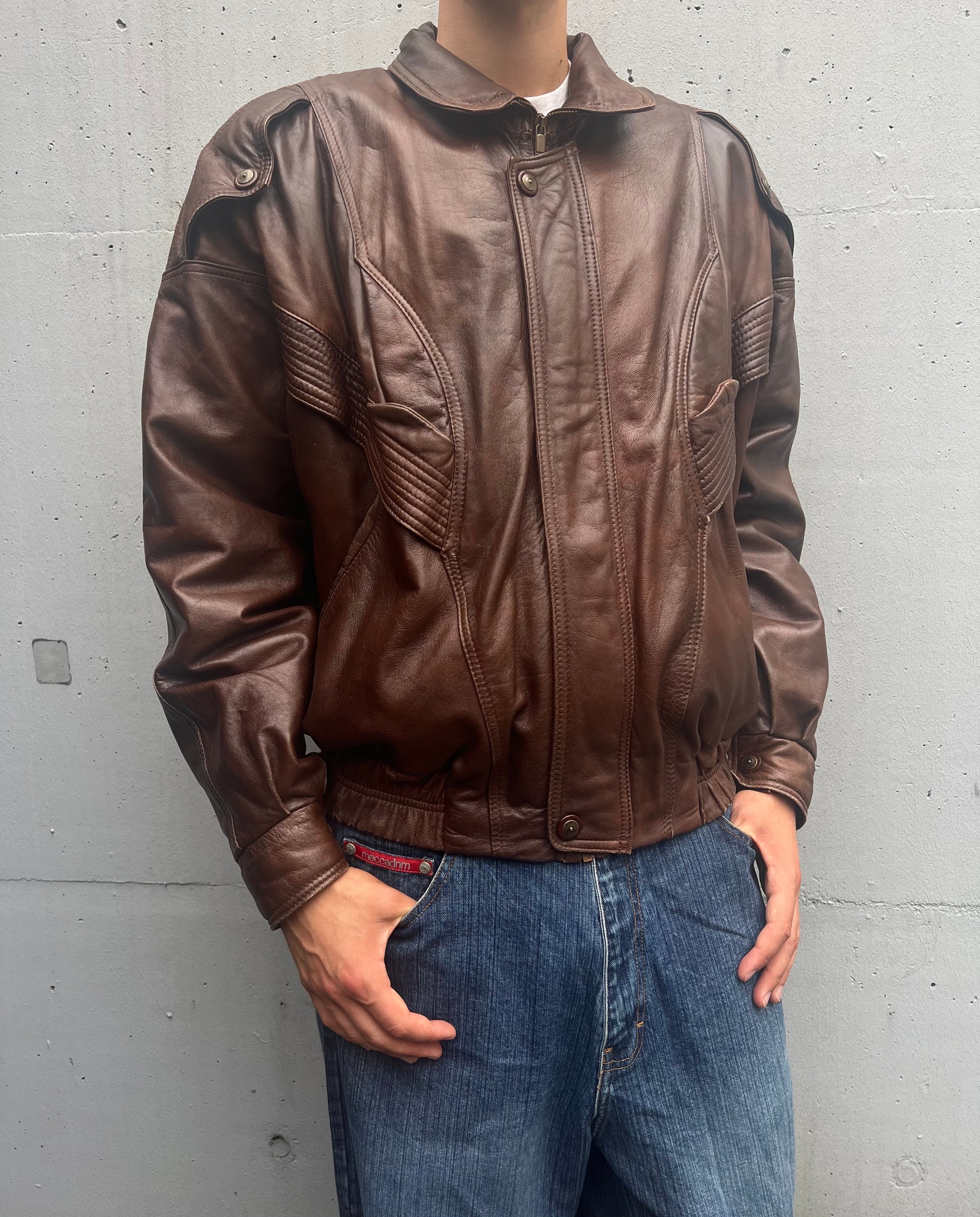 Vintage 80s/90s Leather Jacket (XL)