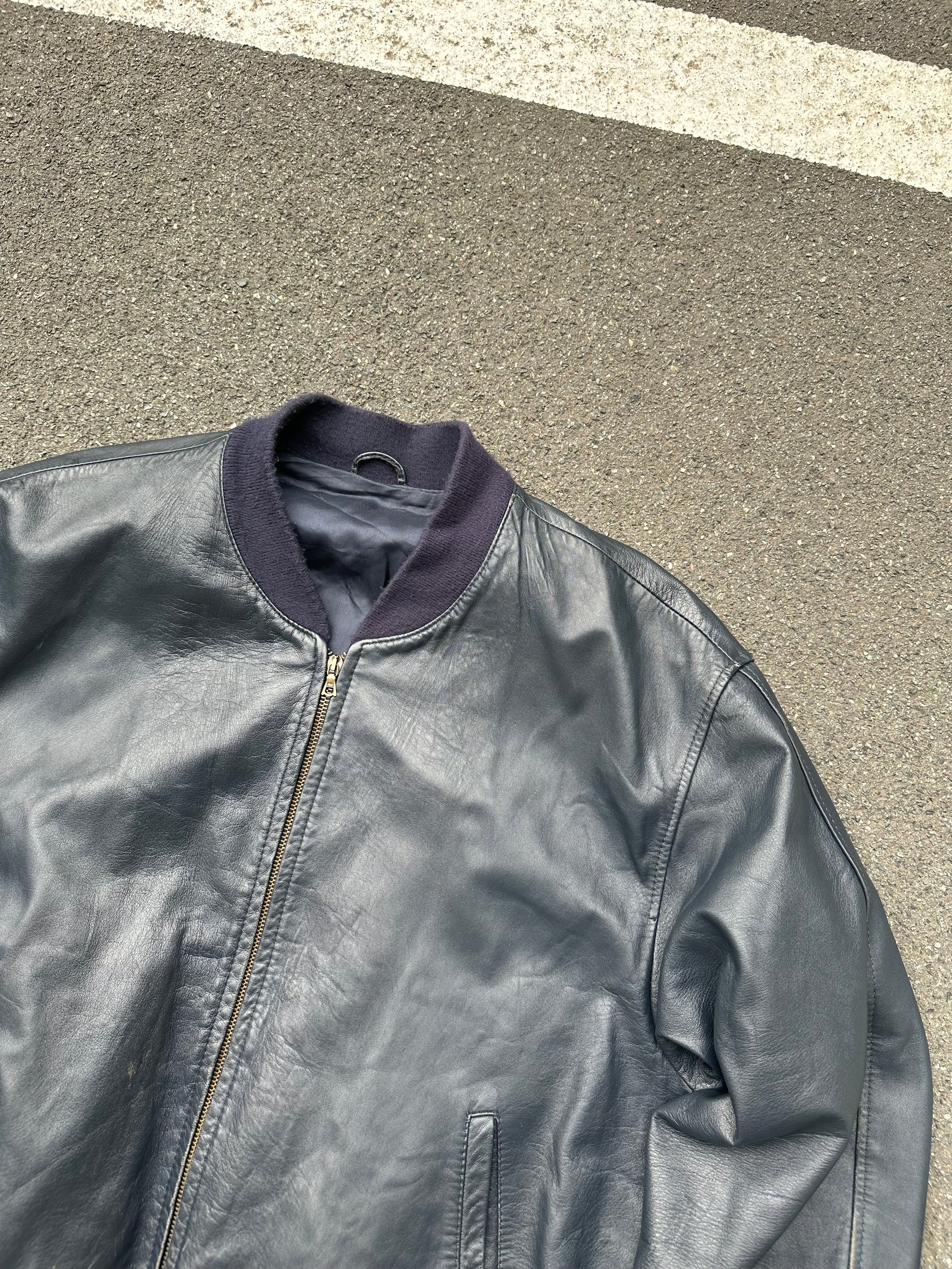 Vintage Pierre Cardin Bomber Leather Jacket (L)
