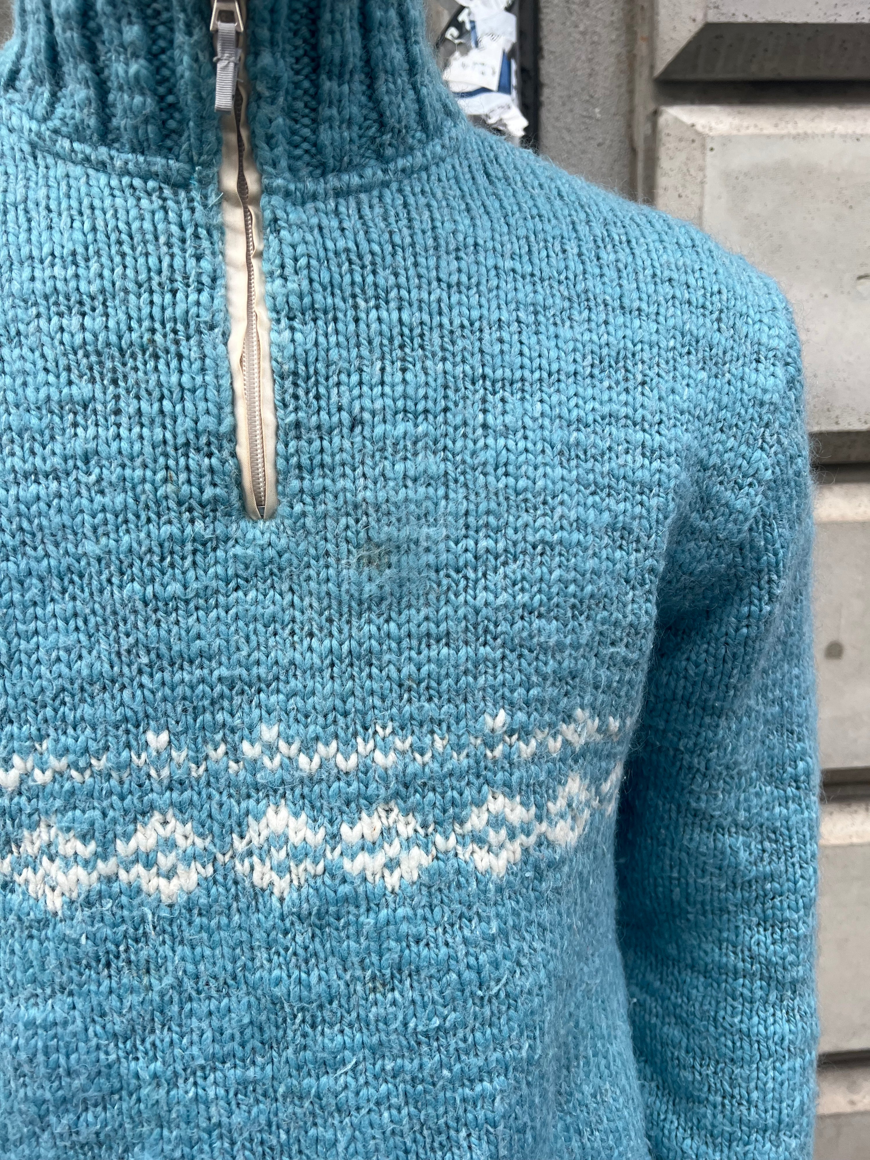 Vintage 90s Cape Horn 1/4 Wool Zip Sweater (M)