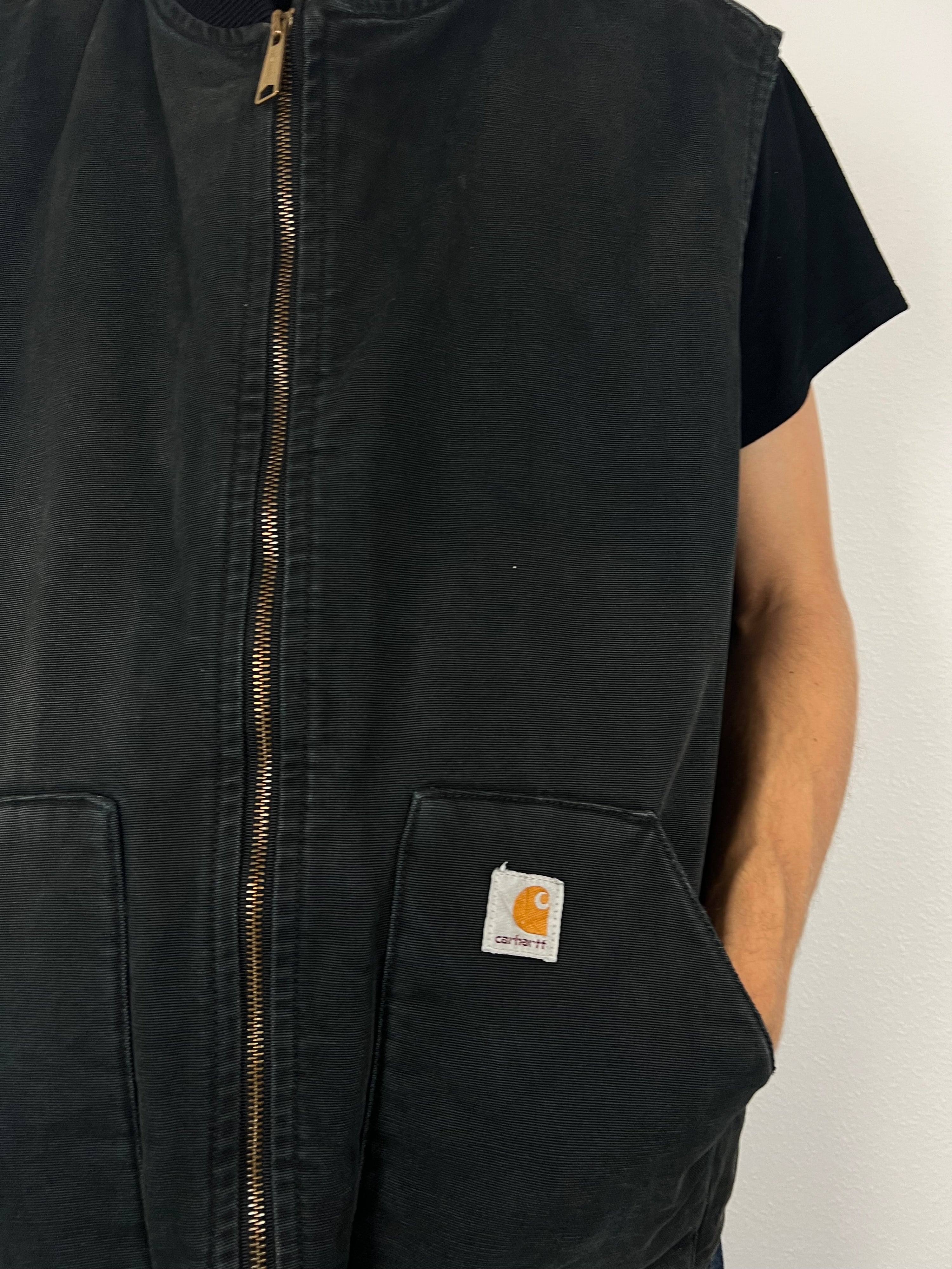 90s Vintage Carhartt Natural Aged Vest (XXL)