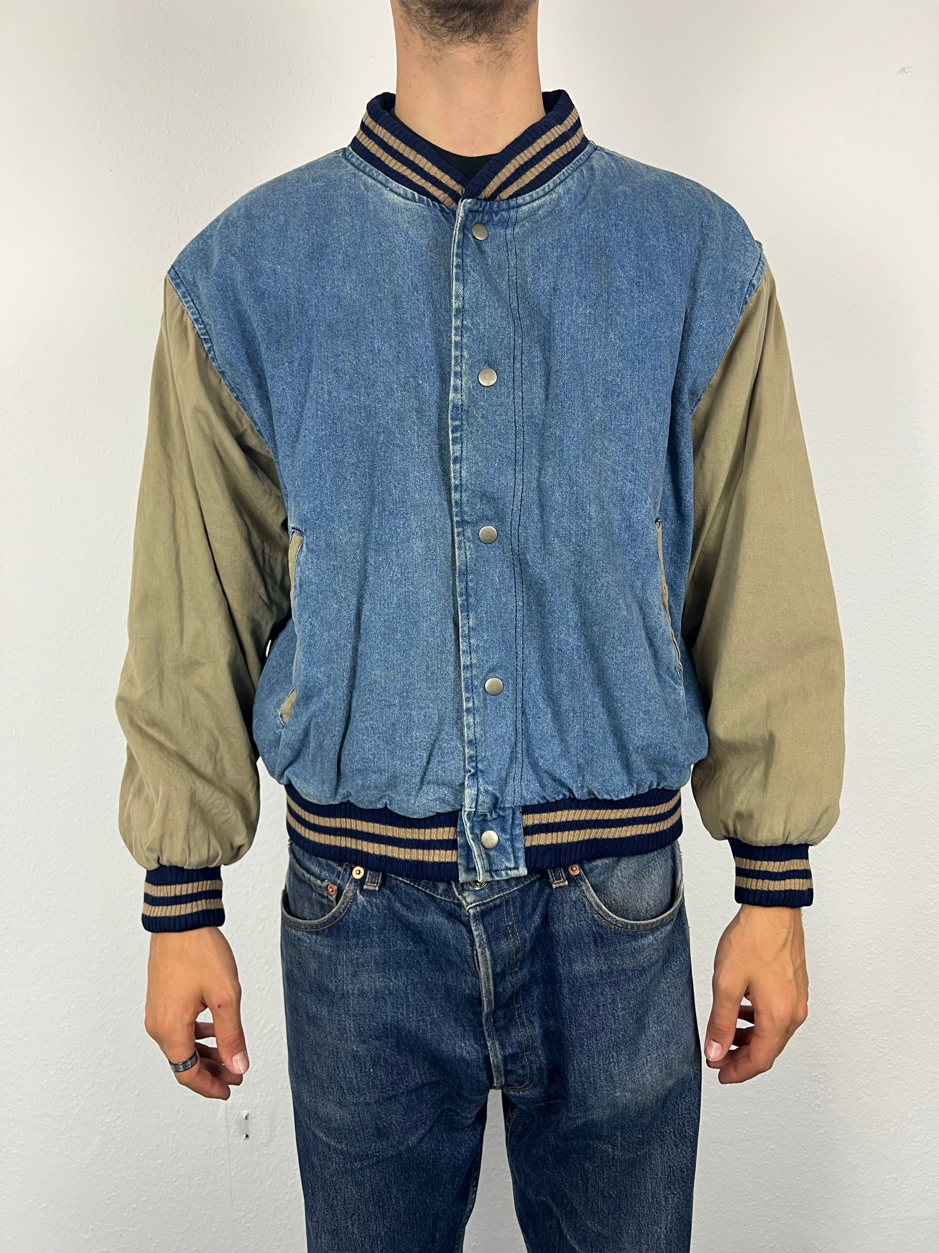 Vintage 90s/2000s Denim Canvas Collegejacket (M)