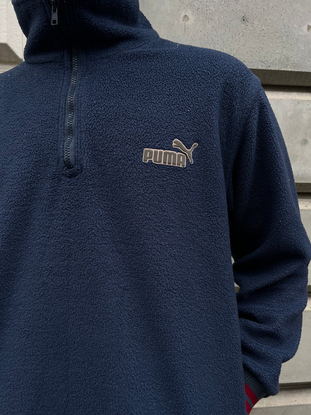 Vintage 90s Bootleg Puma Zip Fleece Sweater (L)