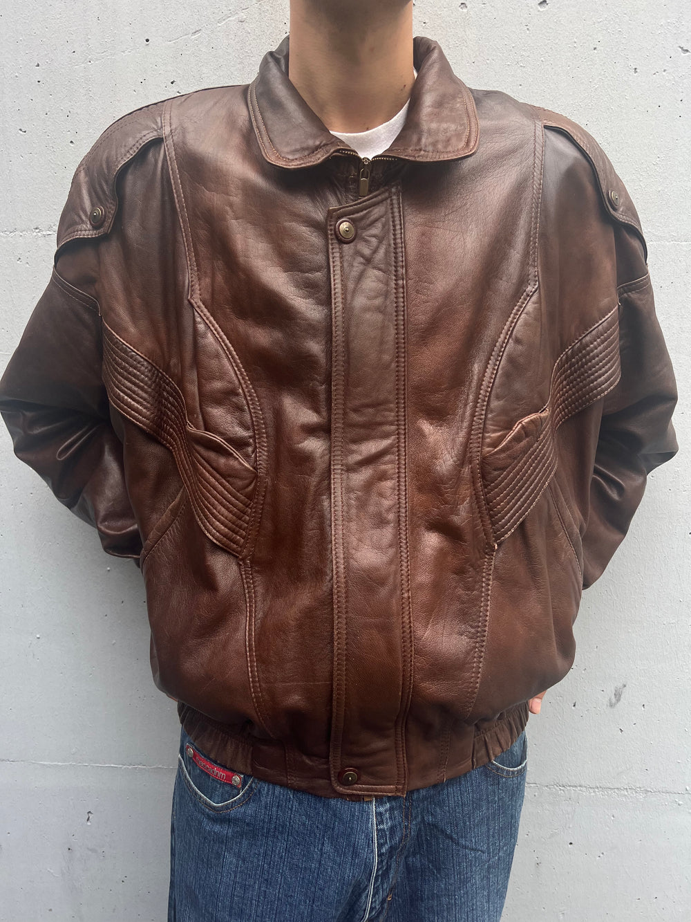 Vintage 80s/90s Leather Jacket (XL)