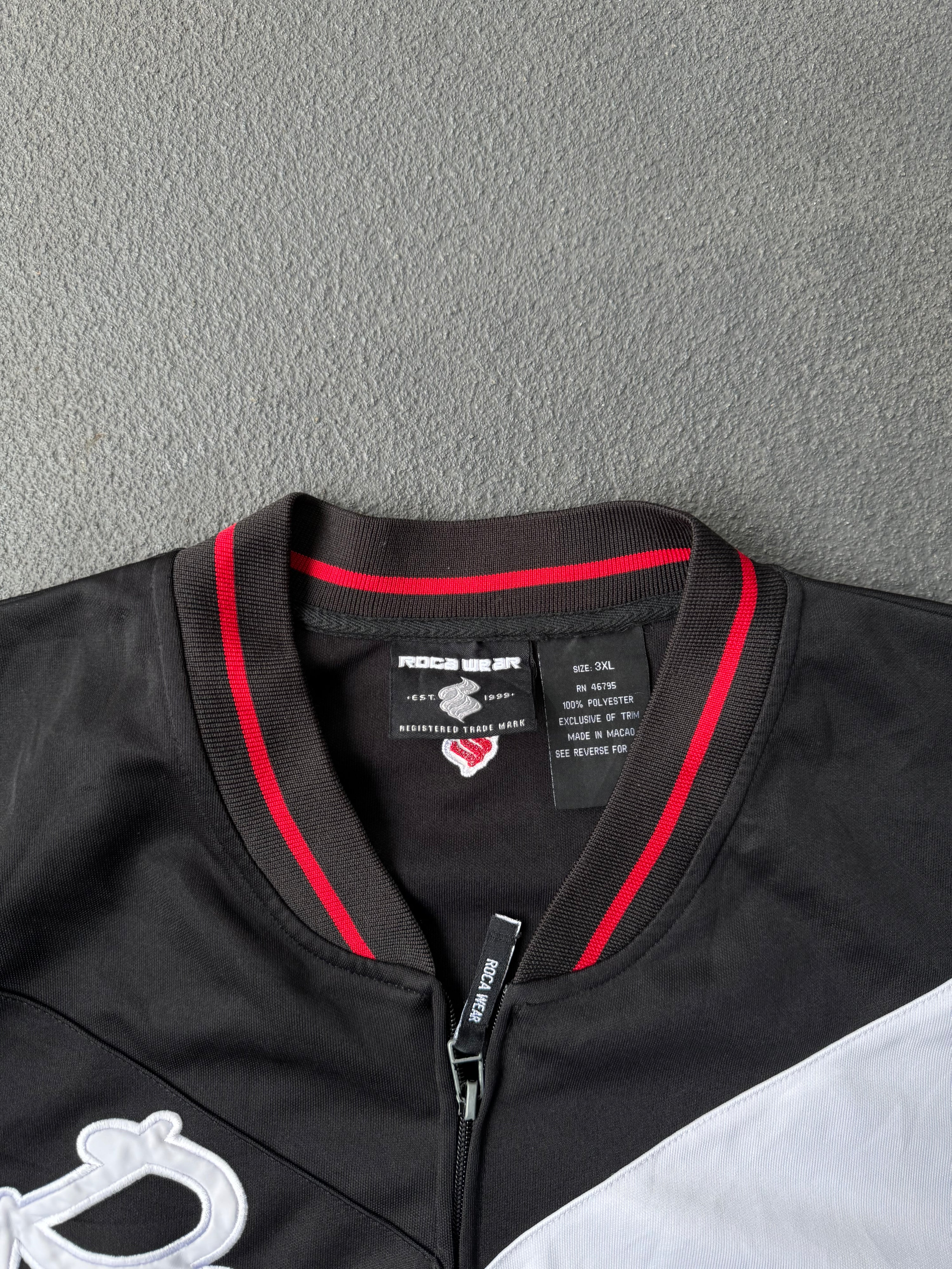 Early 2000s Hip Hop Roca Wear Track Zipper up T-Shirt Jacket Hybrid (XXXL)