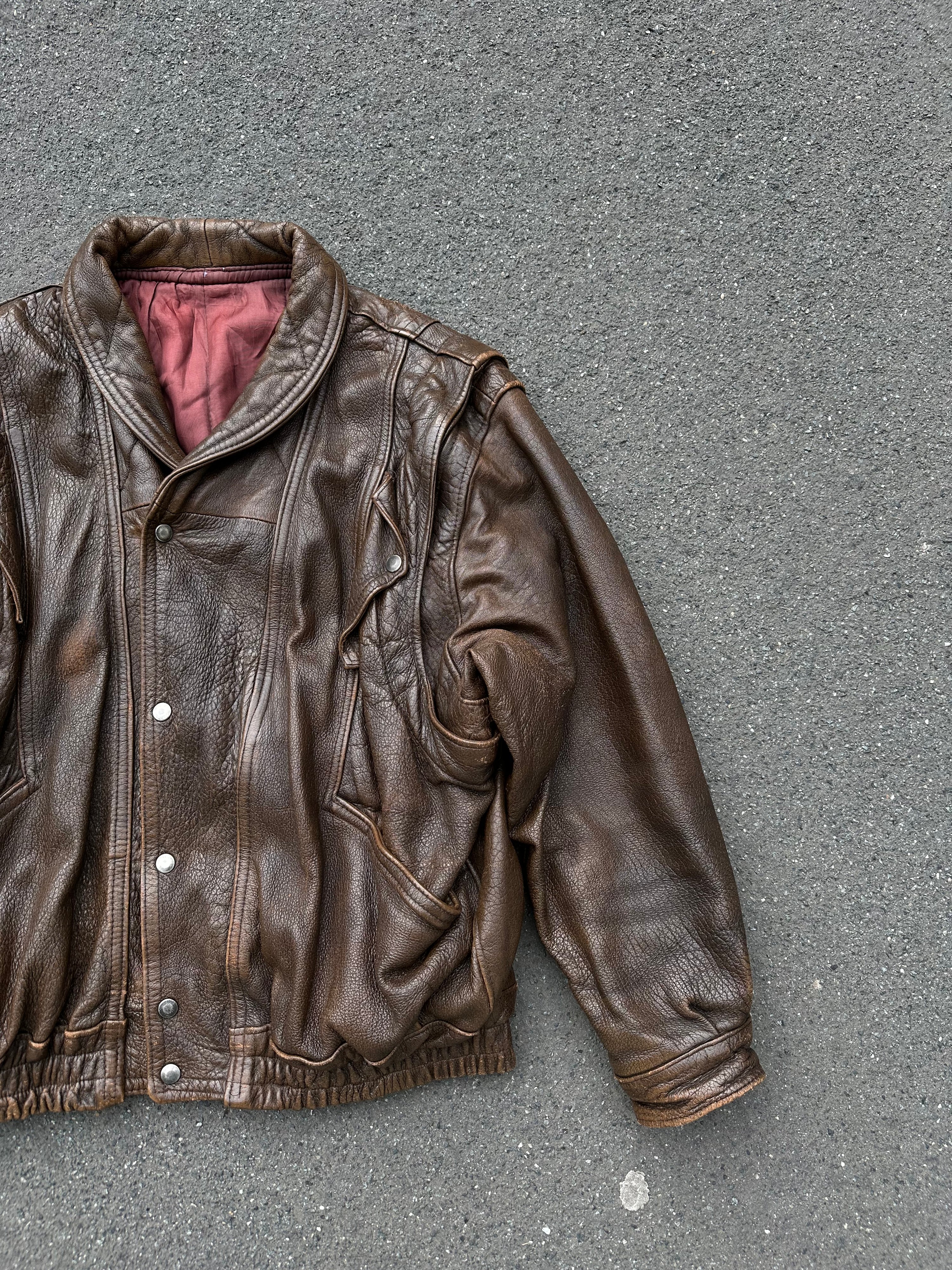 Vintage 80s 90s Leather Jacket (L/XL)