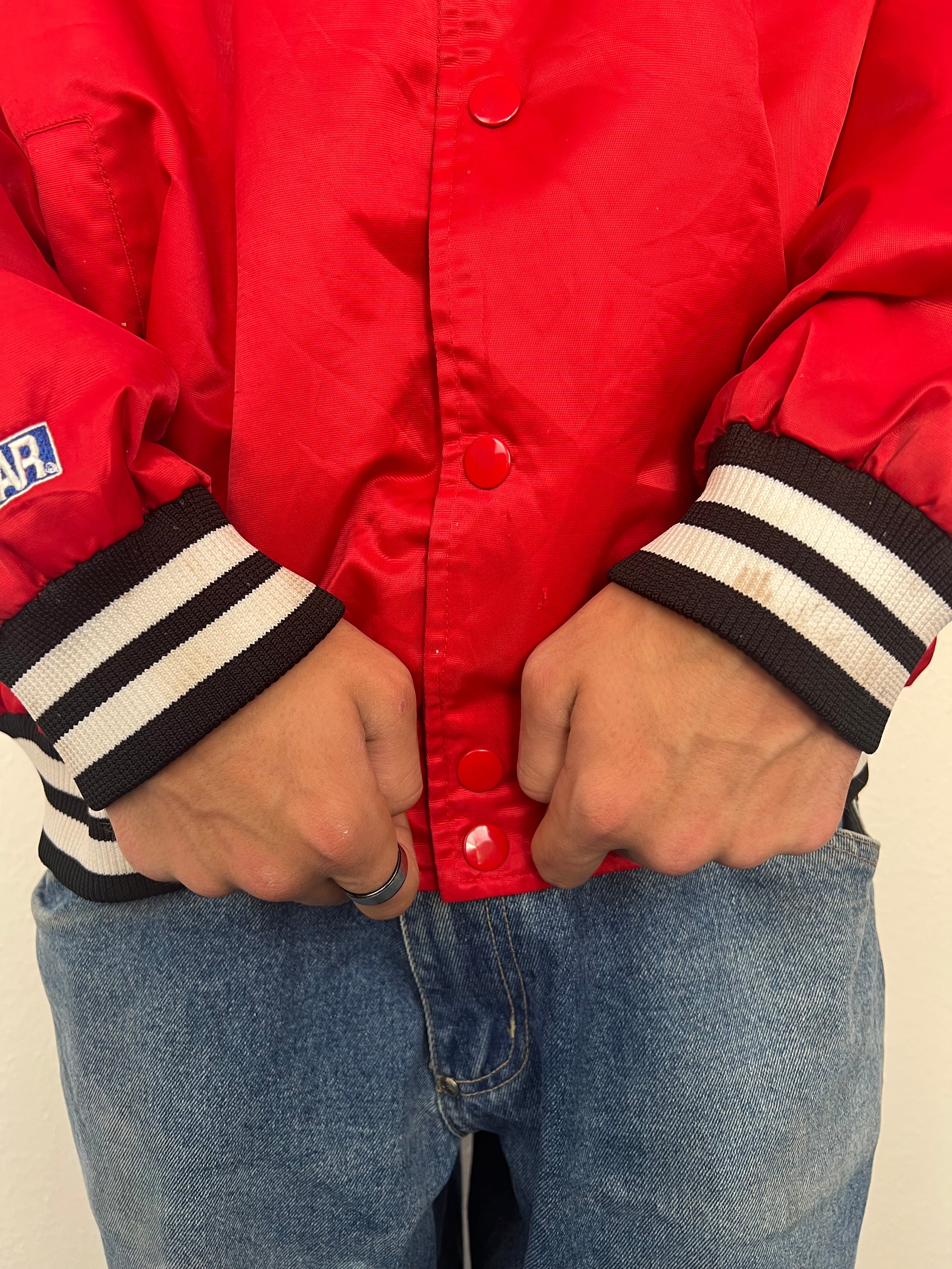 Vintage 90s Nascar Budweiser Racing College Jacket (XL)