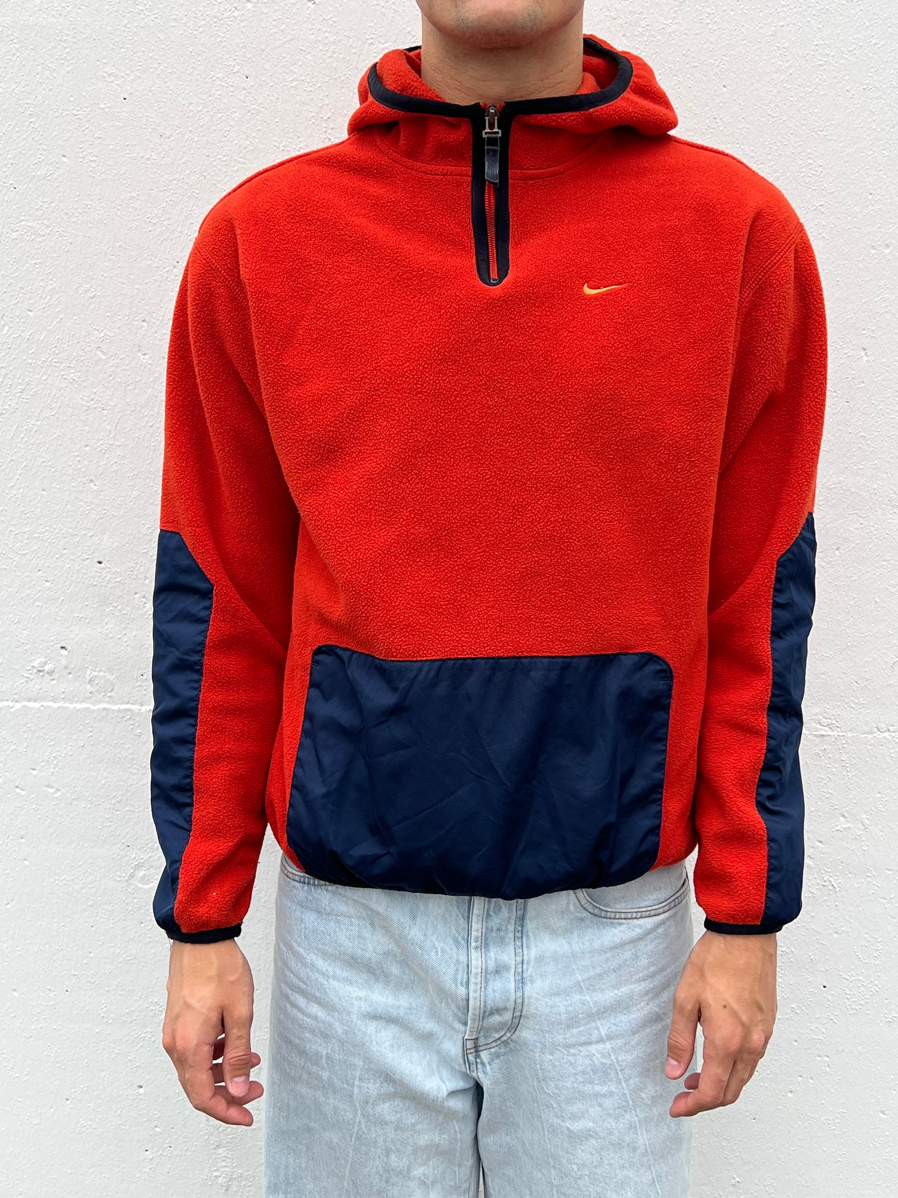 Early 2000s Y2K Nike Swoosh Fleece Zip Hoodie (M)