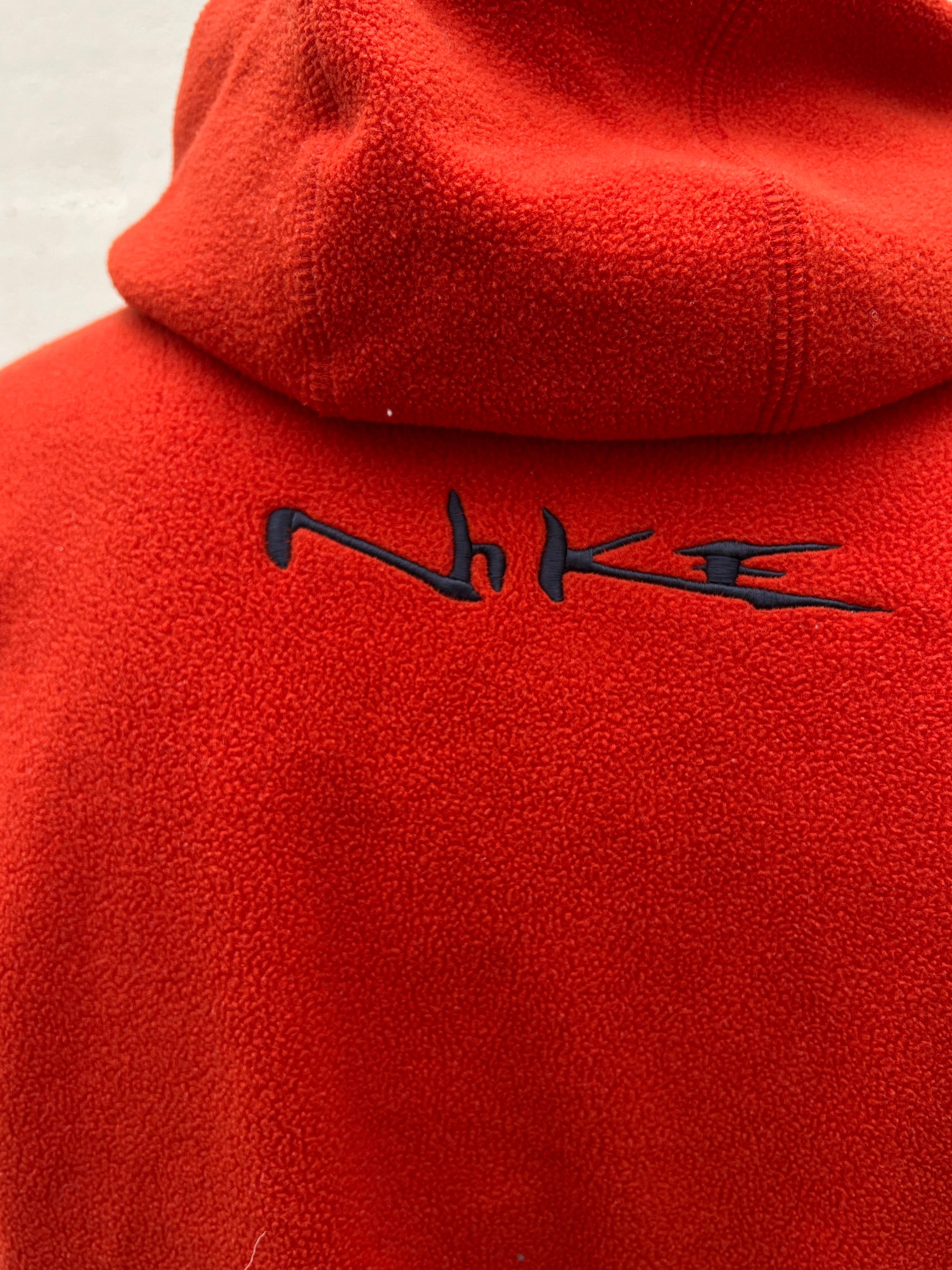 Early 2000s Y2K Nike Swoosh Fleece Zip Hoodie (M)