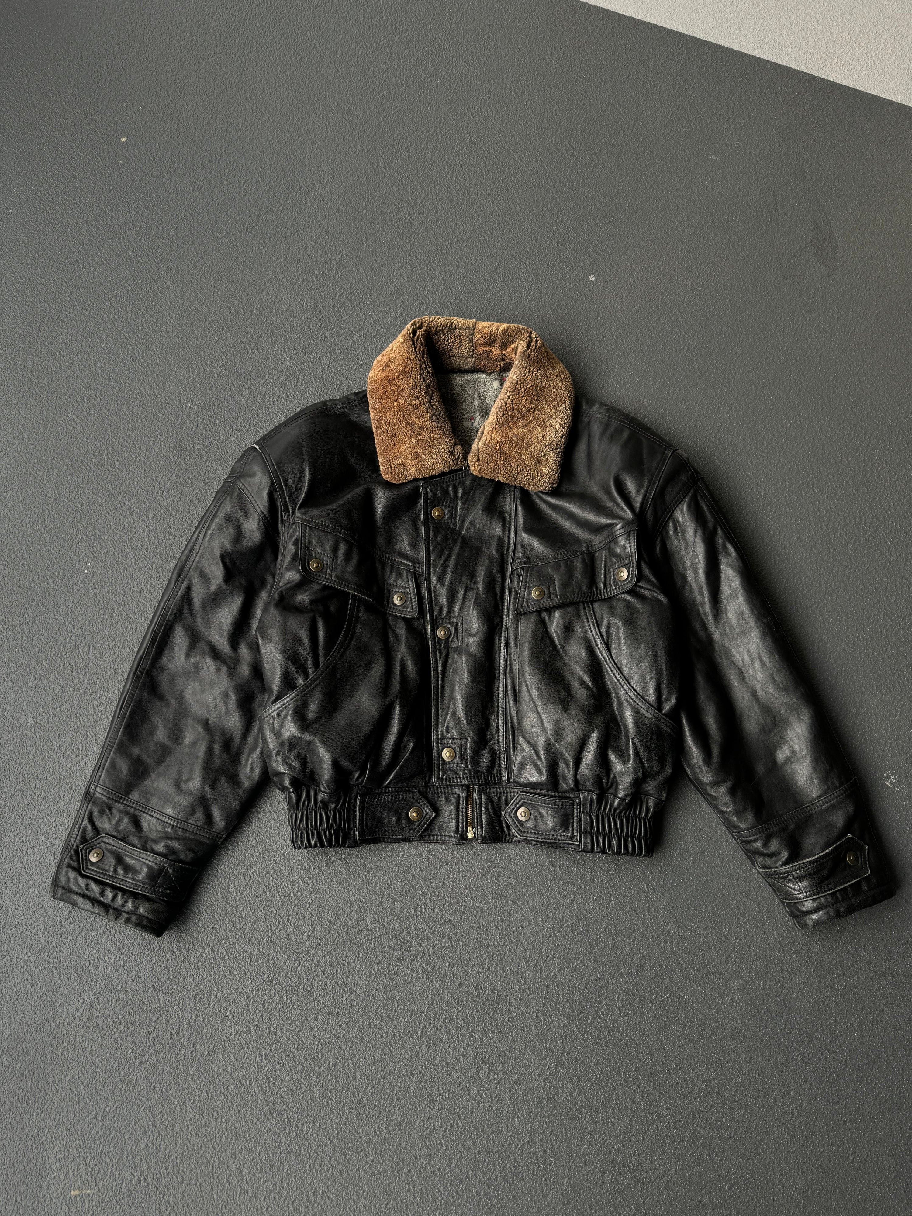 Vintage 80s/90s Heavy Leather Jacket (M)