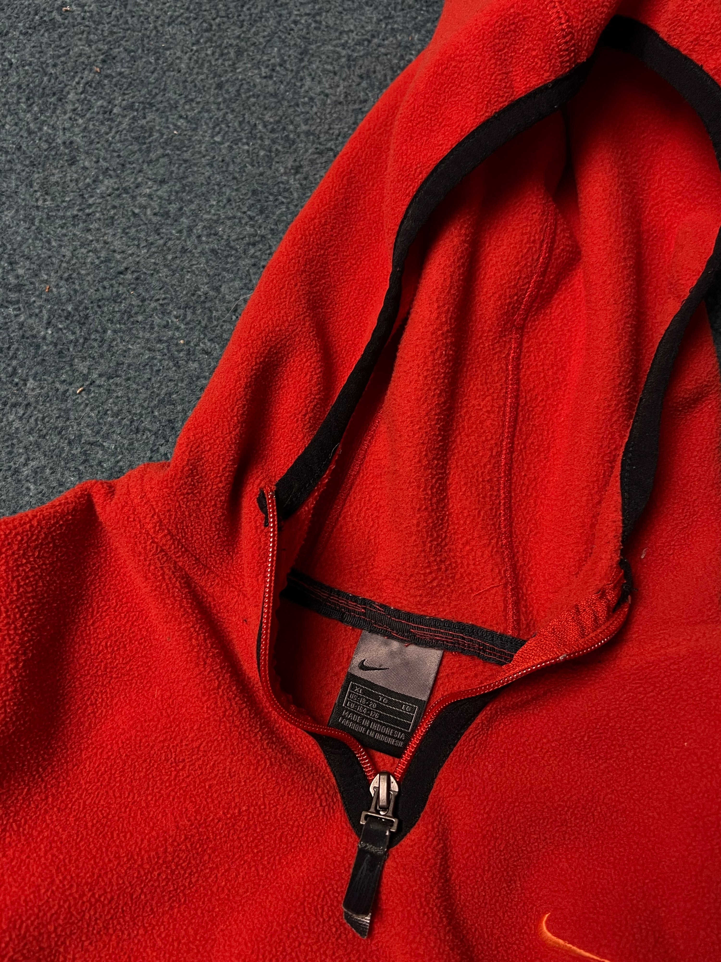 Early 2000s Y2K Nike Swoosh Fleece Zip Hoodie (M)