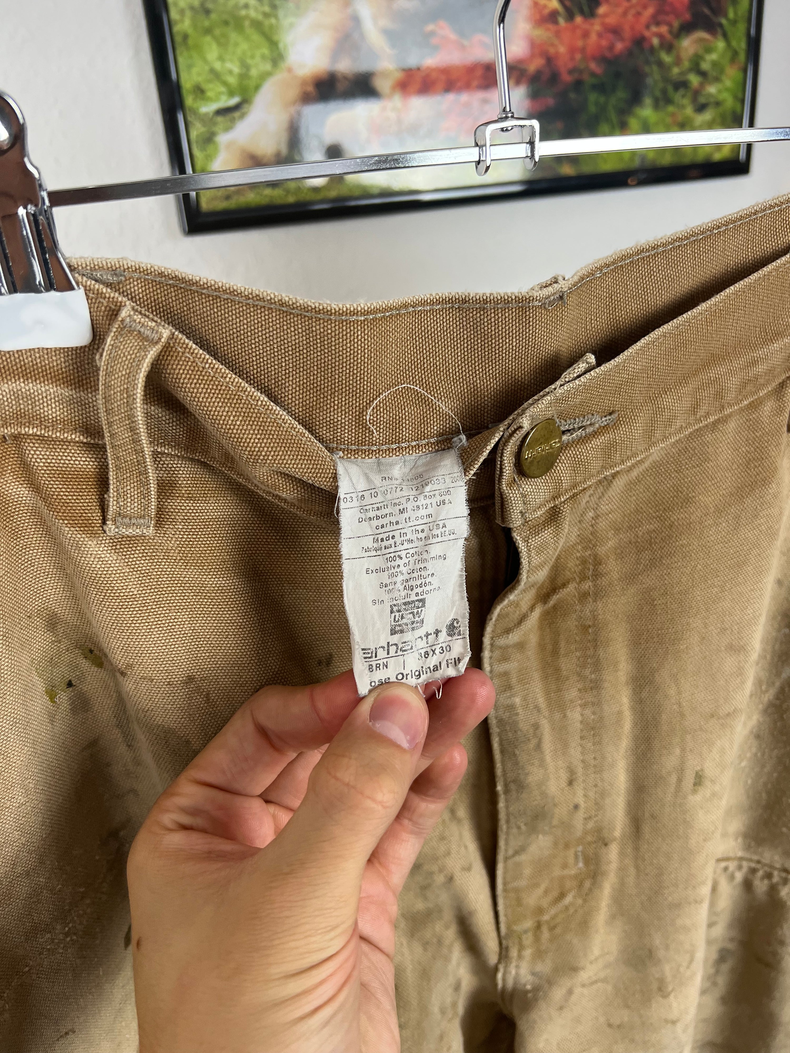 Vintage 90s Carhartt Double Knee Natural Faded (36/30)