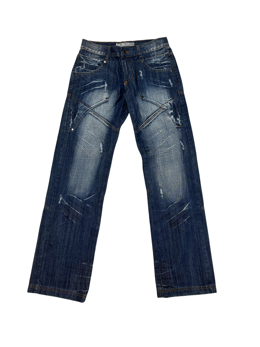 Y2K Straight Crazy stitched Jeans (31 ; M/L)