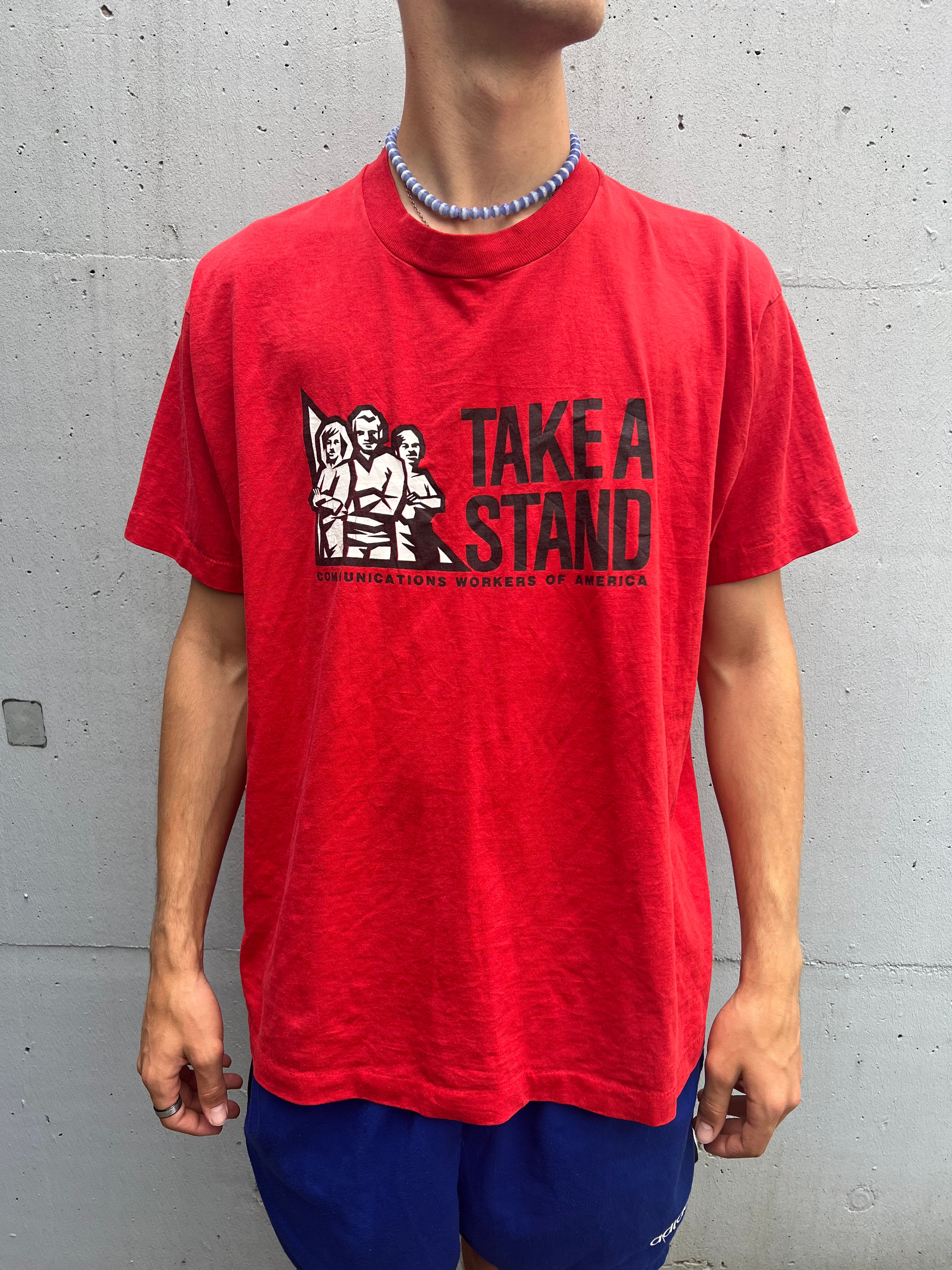 Vintage 90s T-Shirt take a stand communications workers of america (XL/XXL)